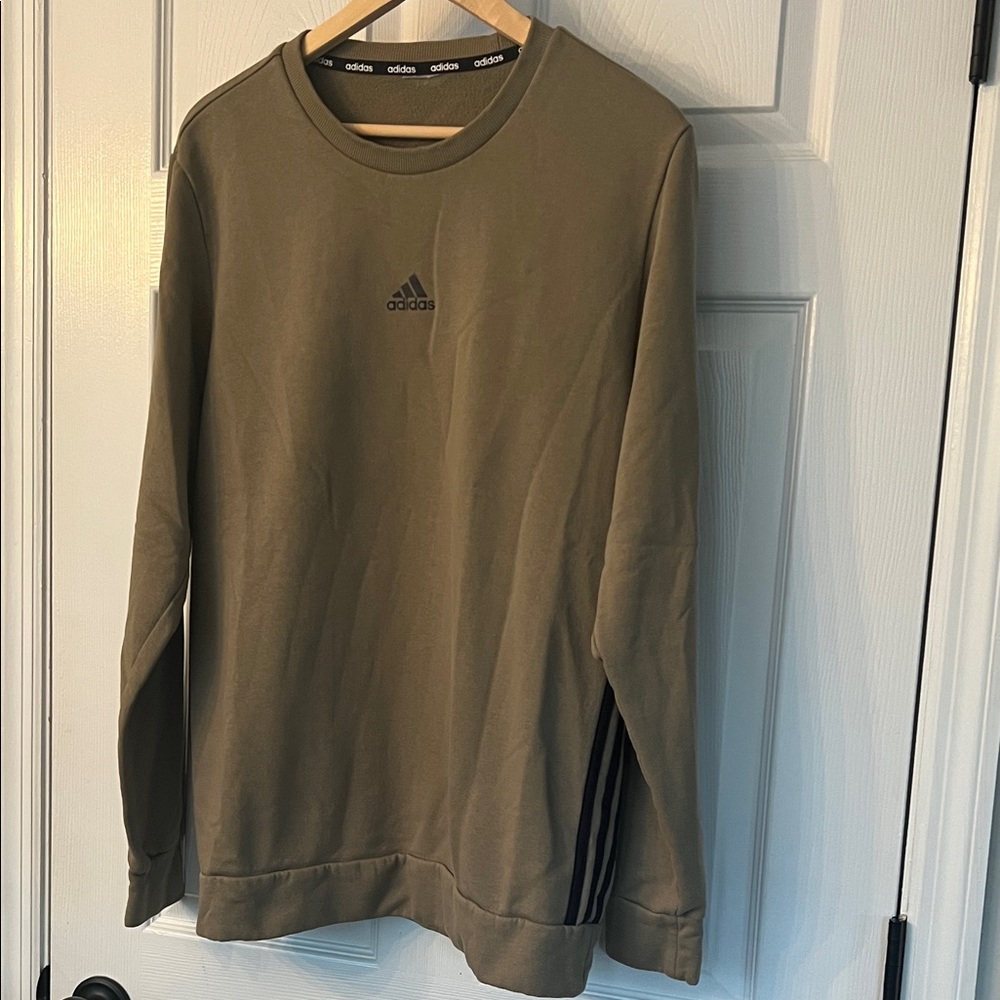 Adidas Men's Khaki Crewneck Sweatshirt